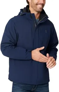 Free Country Men's 3 in 1 Winter Softshell Ski Jacket Water and Wind Resistant Coat Warm Insulated Hooded for Men-Navy-Size XL