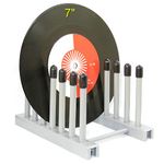 Vinyl Record Storage Holder Stand Rack, CD Display Stand, Cleaning Device Drying Rack, Desktop Magazine Rack Record Storage Shelf - with Silicone Rubber top (No Scratches) - for 12" and 7" Records