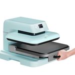 HTVRONT Auto Heat Press Machine 38cm x 38cm (15" x 15"),Heat Plate, Heats up to 210°C (410°F) |Heat Press for T-Shirt(Light Blue)