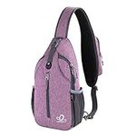WATERFLY Crossbody Sling Backpack Sling Bag Travel Hiking Chest Bag Daypack (Purple)