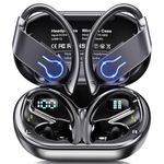 Wireless Earbuds Bluetooth Headphones 120H Playtime Stereo Ear Buds Bluetooth 5.3 Dual Power Display Sports Headphones with Earhooks IPX7 Waterproof Earbuds with ENC Mic Over-Ear Earphones for Running