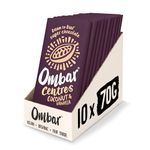 Vegan Chocolate - Ombar Centres Coconut & Vanilla (70g x 10 Bars) Organic Fair Trade, Dairy and Gluten Free Chocolate