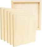 Belle Vous Unfinished Wooden Canvas Painting Boards (6 Pack) - 20 x 20cm / 8 x 8 Inches - Deep Natural Birch Wood Panel - Mixed Media Cradle Panels for Encaustic Art, Paint Pouring & Crafts