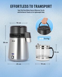 CO-Z 4L Water Distiller – Stainless Steel Purifier