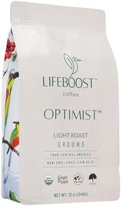 Lifeboost Coffee Light Roast Ground Coffee - Low Acid Single Origin Usda Organic Ground Coffee Beans - Non-Gmo Ground Coffee Light Roast Third Party Tested For Mycotoxins & Pesticides - 12 Ounces