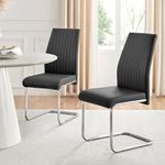Furniturebox UK Black Dining Chairs Set of 2 Lorenzo Chairs for Dining Room Set of 2 Premium Dining Room Chairs Modern & Stylish Black Chairs (2x Black Chairs)