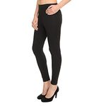 Thrifty Thread We Promise Comfort Women's Super Combed Cotton Elastane Stretch Leggings with Ultrasoft Waistband-3XL Black
