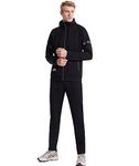 L'MONTE Men's Imported Full Zip Hoodie Tracksuits 2 Piece Jogging Suits Casual Sports Sweatsuits Track Suits Set (M, Black)