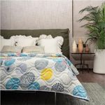 Urban Space Double Bed Comforter 120 GSM Microfiber 3 Layered Quilt Dohar Soft Lightweight Reversible Printed AC Blanket Double Bed for All Season (Turkey - 220cm x 240cm)