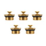 Oligitdi Set of 5 Brass Drip Irrigation Heads High Pressure Nozzle Sprinklers Heads for Watering Garden,Farm,Flower (External Thread Diameter 20mm,Spray Range 3-5m)