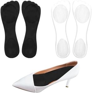 2 Pairs of Inserts For High Heels, 3/4 Gel Cushion Insoles for Women Non-Skidding Adhesive Shoe Pads Comfortable Dress Shoe Insoles for High Heels for Sandals Flats Boots Pumps(clear, black)