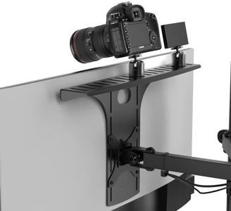 HumanCentric DSLR Monitor Mount – Monitor Shelf for Desk Camera Mount, Light Webcam and Microphone Camera Shelf for Monitor VESA Arm, Replace Clamp Tripods for Camera Desk Mount, Large