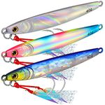 TRUSCEND Fishing Spinner Lures, Spoons Jigging Lures for Pike Mackerel Cod Trout Perch, Bass Lures Sea Fishing Accessories, Multi-Function Metal Blade Baits, Surf Fishing Lure with Tail Spinners