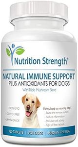 Nutrition Strength Immune Support for Dogs Plus Antioxidant, Reishi, Shiitake, Maitake, Turkey Tail Mushrooms for Dogs, with Coenzyme Q10, Nutritional Support for Dogs, 120 Chewable Tablets