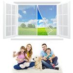 Magnetic Screen Windows 115x70 cm Insect net Windows Curtain, Magnetic Screen Windows, Fly Screen Windows, Easy to Install, Keep Bugs Out&Lets Fresh air in White Z