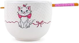 Disney The Aristocats Marie Ceramic Dinnerware Set | Includes 20-Ounce Ramen Noodle Bowl and Wooden Chopsticks