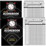 Qilery 2 Pcs Softball Scorebook Baseball Score Keeping Book 35 Games Score Book Large Print Baseball Scorebook Official College Coaching Accessories for Stats Scorekeepers, 11.6 x 8.3''(Classic)