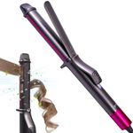 Hair Curling Iron Wand 1-1/4-Inch - 5.2" Long Barrel for Fast Curling, Dual Voltage, Ceramic Coating