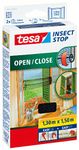 tesa UK 55033-00021-00 Insect Stop Hook and Loop Open/Close, Easy-On and Easy-Off Insect Screen For windows 1.30 x 1.5 m - Anthracite