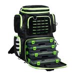 FEIWOOD GEAR Fishing Tackle Backpack with 4 Tackle Boxes,Large Storage - Resistant Fishing Backpack with Rod Holder for Fishing, Camping, Hiking, Outdoor Sports