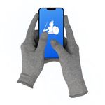 DefenderShield EMF Radiation Protection Computer Gloves - Use with Touch Screens, Keyboards, Tablets, Laptops and Cell Phones, Grey, Large
