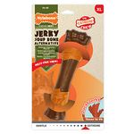 Nylabone Extreme Tough Dog Chew Toy, Souper Bone, Duck Jerky Flavour, Mess-Free, For Dogs Over 23 Kg - X-Large