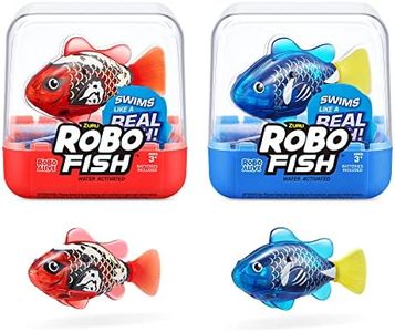 Robo Alive Robo Fish Robotic Swimming Fish (Blue + Red) by ZURU Water Activated, Changes Color, Comes with Batteries, Amazon Exclusive (2 Pack) Series 3