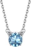 Blue Cubic Zirconia Pendant Necklac