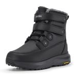 FitVille Women Winter Snow Boots Fur Lined Ankle Boots Outdoor Non-Slip - 2024 Fashion Warm Lightweight Hiking Shoes for Ladies, Jetblack, 5 UK Wide