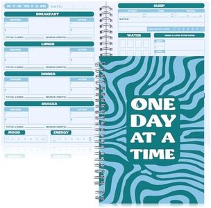 Feifeiya 8.3 x 5.8 Inches Diabetes Log Book with Food & Blood Sugar Journal One Day at a Time A5 Spiral Bound Log Book 60 Days Track for Types 1 & 2 Diabetics