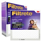 Filtrete 20x20x1 Furnace Filter, MPR 1500, MERV 12, Healthy Living Ultimate Allergen 3-Month Pleated 1-Inch Air Filters, 6 Filters