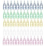 60 Pcs Plastic Tweezers, 4 Inch/10cm Craft Tweezers, Multicolor Plastic Beads Tweezers Bulk Pack Tweezer Craft Forceps Tools for Home School Jewelry Making DIY Crafts Bead Picking