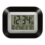 La Crosse Technology WT-8005U-B Atomic Digital Wall Clock with Indoor Temperature, Black