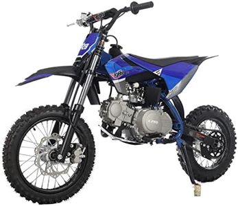 X-PRO 110cc Dirt Bike with Semi-Automatic Transmission, Kick Start, Big 14"/12" Tires! (Blue)