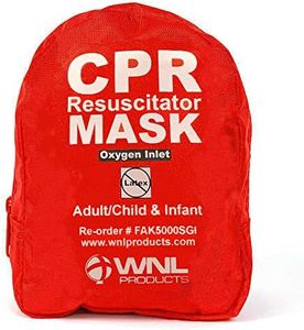 WNL Products CPR Rescue Mask, Adult/Child & Infant Pocket Resuscitator, Soft Case Kit with Belt Clip