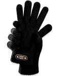 Mens Gloves Winter Touch Screen Gloves Warm Fleece Lined Knitted Gloves Cold Weather Cashmere Gloves (Pitch-Black, One Size)