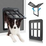 PETLESO Dog Door for Sliding Door, Lockable Doggie Screen Door with Magnetic Closure Easy Install Pet Door for Dogs Cat