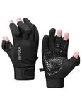 Fishing Gloves Cold Weather for Men Waterproof Winter Warm Fleece Lined Glove Women Hunting Photography Shooting Hiking Black M