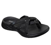 Skechers Women's On The Go 600-Dainty Flat Sandal, Black/Grey, 7