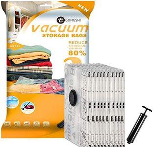 Vacuum Storage Bags (10 x Jumbo), Space Saver Sealer Compression Bags with Travel Hand Pump for Blankets, Comforters, Pillows, Clothes Storage