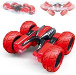 Threeking RC Stunt Cars Remote Control Car with Lights Double-Sided Driving 360-degree Flips Rotating Car Toy Gifts Presents for Boys/Girls Ages 6+ Red