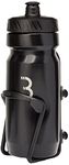 BBB Cycling FuelTank And CompTank Bike Bottle Holder With BPA-free Bike Water Bottle I Bike Bottle Cage And Bottle Set I Universal Fit 550ml I BBC-03C, Matt Black / Black White