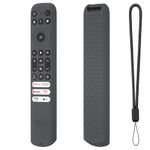 Oboe Silicone TV Remote Cover Case Compatible with TCL Tv Remote 2024 Model/TCL TV V6B Series QLED Remote Case with Lanyard (B-Dark Grey) [Remote NOT Included]