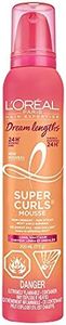L'Oreal Paris Dream Lengths Super Curls Mousse, For Long Wavy Curly Hair With Castor Oil, Hold and Definition, 200ml