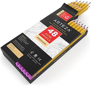 ARTEZA HB Pencils #2, Pack of 48, Wood-Cased Graphite Pencils in Bulk, Pre-Sharpened, with Latex-Free Erasers, Office & Back to School Supplies for Exams and Classrooms