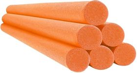 Chochkees Orange Pool Noodles Swimming Solid Core Foam Tube, Floating Thick Noodles for Floating, Pool Accessories, 52" (6-Pack)