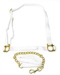 Equine Outlet White Adjustable Horse Welsh Show Halter Headcollar with Chain Lead - Pony & Cob (Cob)