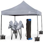 SUNMER 3x3M Pop-Up Gazebo - Fully Waterproof (420D Oxford PVC) with Heavy Duty Rust-Resistant Steel Frame - Wheeled Carry Bag Included for Easy Transportation - Grey