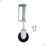 Gate Wheel, Galvanised, Spring Loaded | 4 inch | Max Load 138kg / 300lb | Black for Wooden Gates