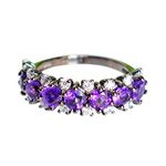 Ravishing Impressions Amethyst White Topaz Gemstone 925 Solid Sterling Silver Ring,Handmade Jewelry,